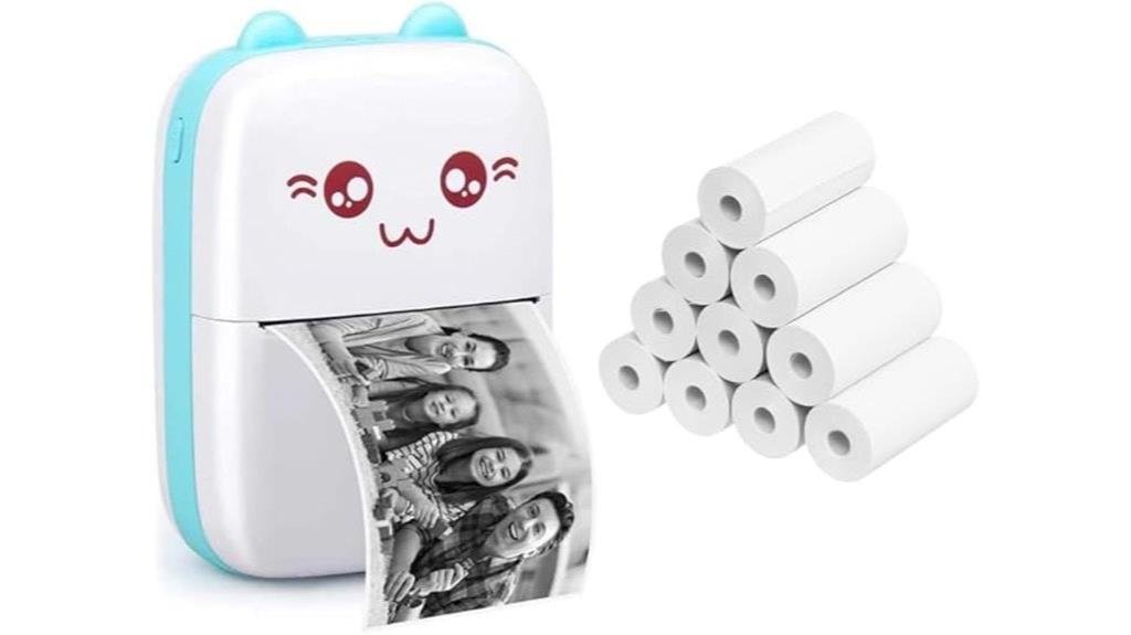 impressora térmica portátil com design de gato