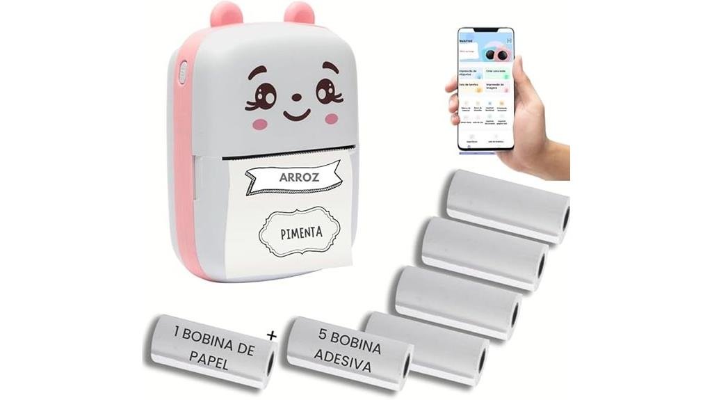 impressora de etiquetas sem fio portátil