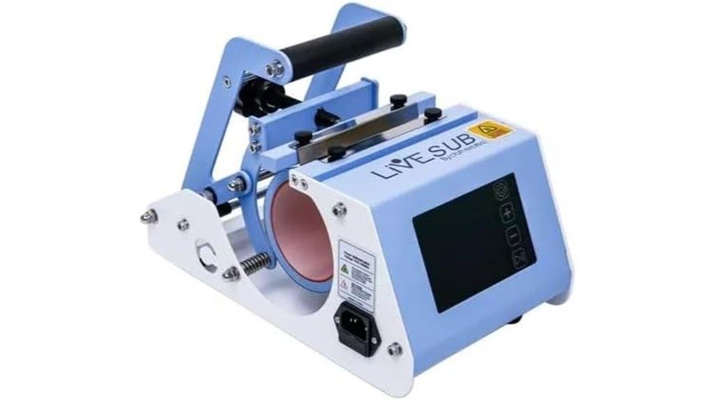 Máquina de prensagem para canecas com touchscreen